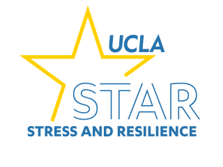 Blue text reads "UCLA STAR: Stress and Resilience" with an outline of a yellow star.